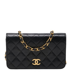 シャネル ココマーク マトラッセ チェーン ショルダーバッグ ブラック ゴールド ラムスキン レディース CHANEL 【中古】
