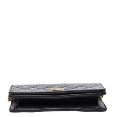シャネル ココマーク マトラッセ チェーン ショルダーバッグ ブラック ゴールド ラムスキン レディース CHANEL 【中古】