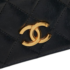 シャネル ココマーク マトラッセ チェーン ショルダーバッグ ブラック ゴールド ラムスキン レディース CHANEL 【中古】