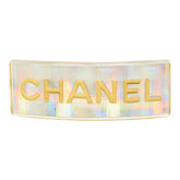 シャネル ロゴ バレッタ ヘアアクセサリー 97P ゴールド クリア メッキ プラスチック レディース CHANEL 【中古】