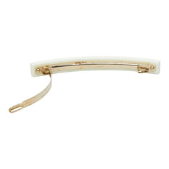シャネル ロゴ バレッタ ヘアアクセサリー 07P ホワイト ゴールド プラスチック メッキ レディース CHANEL 【中古】