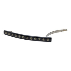 シャネル ココマーク バレッタ ヘアアクセサリー 03A ブラック シルバー プラスチック メタル レディース CHANEL 【中古】