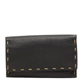 フェンディ セレリア ステッチ 6連 キーケース 8AP016 ブラック レザー レディース FENDI 【中古】
