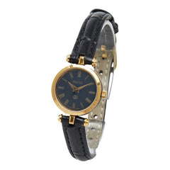 グッチ 腕時計 社外ベルト クオーツ ブラック文字盤 メッキ レザー レディース GUCCI 【中古】