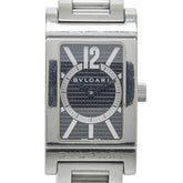 ブルガリ レッタンゴロ 腕時計 RT39S クオーツ ブラック文字盤 ステンレススチール レディース BVLGARI 【中古】