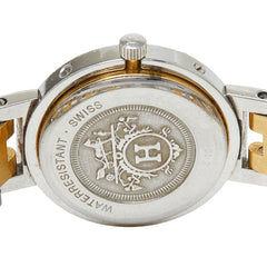 エルメス クリッパー 腕時計 クオーツ ホワイト文字盤 メッキ メタル レディース HERMES 【中古】