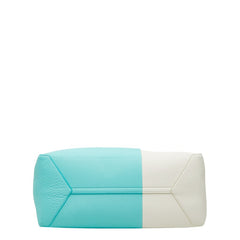 ティファニー バイカラー トートバッグ ショルダーバッグ 2WAY ティファニーブルー ホワイト レザー レディース TIFFANY&Co. 【中古】
