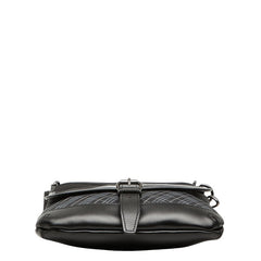 バーバリーブラックレーベル チェック 斜め掛け ショルダーバッグ ブラック グレー レザー ナイロン レディース BURBERRY BLACK LABEL 【中古】