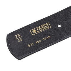 グッチ オールドグッチ チェーン ベルト サイズ75/30 037 406 ブラック ゴールド レザー メッキ レディース GUCCI 【中古】