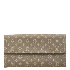ルイ ヴィトン モノグラム ミニラン ポルトフォイユ サラ 長財布 M95665 グレー キャンバス レザー レディース LOUIS VUITTON 【中古】