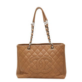 シャネル マトラッセ ココマーク GST チェーン トートバッグ ショルダーバッグ ベージュ系 キャビアスキン レディース CHANEL 【中古】