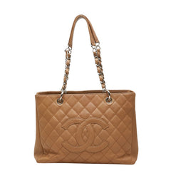 シャネル マトラッセ ココマーク GST チェーン トートバッグ ショルダーバッグ ベージュ系 キャビアスキン レディース CHANEL 【中古】