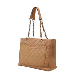 シャネル マトラッセ ココマーク GST チェーン トートバッグ ショルダーバッグ ベージュ系 キャビアスキン レディース CHANEL 【中古】