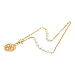 シャネル ココマーク ロング チェーン ネックレス ペンダント ゴールド メッキ フェイクパール レディース CHANEL 【中古】