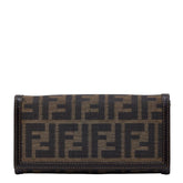 フェンディ ズッカ 長財布 2309 30851 088 ブラウン キャンバス レザー レディース FENDI 【中古】