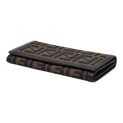 フェンディ ズッカ 長財布 2309 30851 088 ブラウン キャンバス レザー レディース FENDI 【中古】