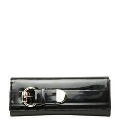 グッチ クラッチバッグ 213771 ブラック パテントレザー メタル レディース GUCCI 【中古】