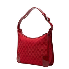 グッチ GGキャンバス ワンショルダーバッグ 001 4205 レッド キャンバス パテントレザー レディース GUCCI 【中古】