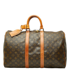 ルイ ヴィトン モノグラム キーポル45 ボストンバッグ ハンドバッグ M41428 ブラウン PVC レザー レディース LOUIS VUITTON 【中古】