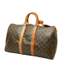 ルイ ヴィトン モノグラム キーポル45 ボストンバッグ ハンドバッグ M41428 ブラウン PVC レザー レディース LOUIS VUITTON 【中古】