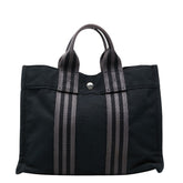 エルメス フールトゥPM ハンドバッグ トートバッグ ブラック グレー キャンバス レディース HERMES 【中古】