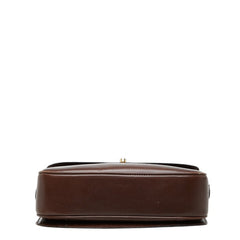 セリーヌ 斜め掛け ショルダーバッグ ブラウン レザー レディース CELINE 【中古】