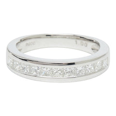 Pt950 プラチナ ダイヤモンド ダイヤ1.00ct ハーフエタニティリング リング 指輪 レディース 13号 【中古】