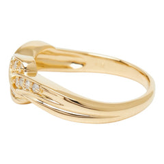 K18YG イエローゴールド ダイヤ0.15ct リング 指輪 レディース 11号 【中古】