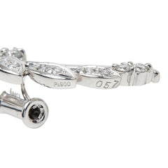 Pt900 プラチナ K14WG ホワイトゴールド ダイヤ0.57ct フラワーモチーフ ブローチ レディース 【中古】
