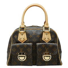 ルイ ヴィトン モノグラム マンハッタンPM ハンドバッグ M40026 ブラウン PVC レザー レディース LOUIS VUITTON 【中古】