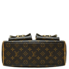 ルイ ヴィトン モノグラム マンハッタンPM ハンドバッグ M40026 ブラウン PVC レザー レディース LOUIS VUITTON 【中古】