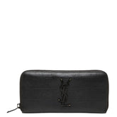 サンローラン YSLロゴ クロコ型押し 長財布 617415 ブラック レザー レディース SAINT LAURENT 【中古】