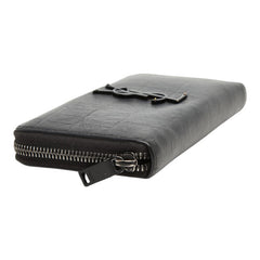 サンローラン YSLロゴ クロコ型押し 長財布 617415 ブラック レザー レディース SAINT LAURENT 【中古】
