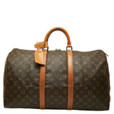 ルイ ヴィトン モノグラム キーポル50 ボストンバッグ トラベルバッグ M41426 ブラウン PVC レザー レディース LOUIS VUITTON 【中古】