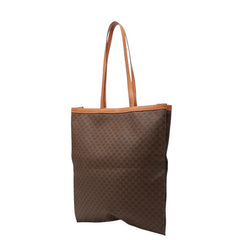 セリーヌ マカダム トートバッグ ショルダーバッグ ブラウン PVC レザー レディース CELINE 【中古】