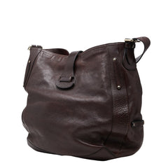 セリーヌ 斜め掛け ショルダーバッグ ブラウン レザー レディース CELINE 【中古】