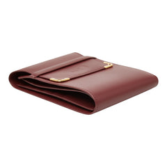 カルティエ マストライン 二つ折り財布 ワインレッド ボルドー レザー レディース CARTIER 【中古】
