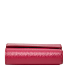 セリーヌ スモール トリフォールド ウォレット 三つ折り財布 ピンク レザー レディース CELINE 【中古】
