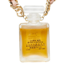 シャネル オードゥパルファム No.5 パフュームボトル チェーン ペンダント ネックレス ピンク ゴールド プラスチック メッキ レディース CHANEL 【中古】