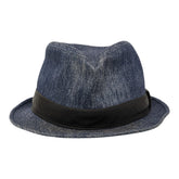 エルメス ハット 帽子 ブルー インディゴ デニム リネン レザー メンズ HERMES 【中古】