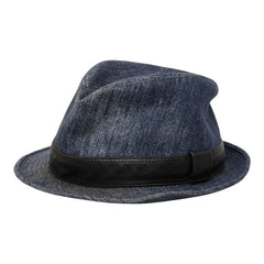 エルメス ハット 帽子 ブルー インディゴ デニム リネン レザー メンズ HERMES 【中古】