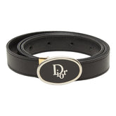 ディオール ロゴ ベルト サイズ 70/28 ブラック レザー レディース Dior 【中古】