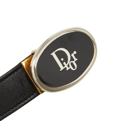 ディオール ロゴ ベルト サイズ 70/28 ブラック レザー レディース Dior 【中古】