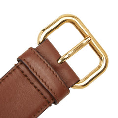 ミュウミュウ ロゴ ベルト サイズ:75/30 ブラウン レザー レディース MIUMIU 【中古】