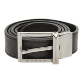 バーバリー チェック ベルト ブラック レザー メンズ BURBERRY 【中古】