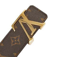 ルイ ヴィトン モノグラム サンチュール ベルト サイズ:85/34 M9608 ブラウン ゴールド PVC レザー メンズ LOUIS VUITTON 【中古】