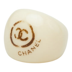シャネル ココマーク リング 指輪 アイボリー プラスチック レディース CHANEL 【中古】