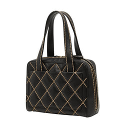 シャネル ココマーク ワイルドステッチ ハンドバッグ ブラック レザー レディース CHANEL 【中古】