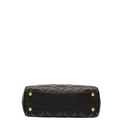 シャネル ココマーク ワイルドステッチ ハンドバッグ ブラック レザー レディース CHANEL 【中古】