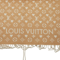 ルイ ヴィトン エシャルプ ゲーム オン マフラー M76900 ベージュ カシミヤ レディース LOUIS VUITTON 【中古】